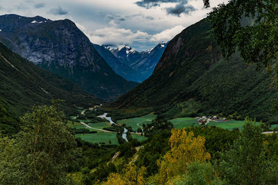 Scenic view of mountains against sky