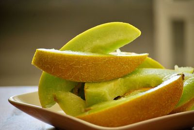 Close-up of cantaloupe slices