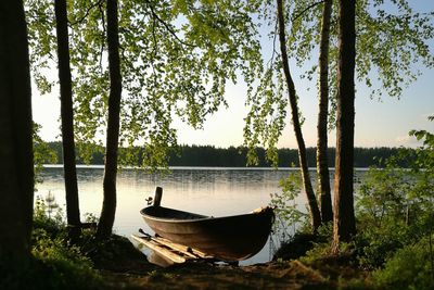 Boats in lake