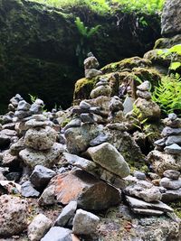 Stone stack on rock