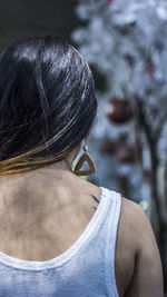 Rear view of woman wearing hat