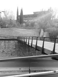 Bridge over river against sky