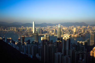 Aerial view of city at waterfront