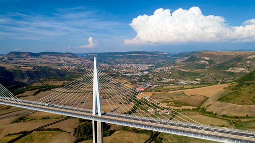 Aerial view of highway against sky