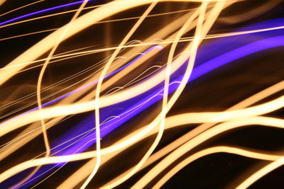 Close-up of light trails