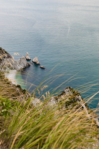 High angle view of sea shore