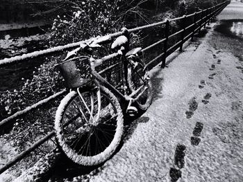 High angle view of bicycle