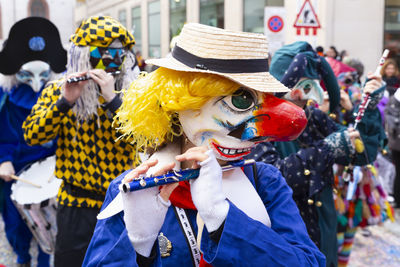 Basel, switzerland - february 20st 24. carnival piccolo players