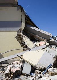 Building destroyed by a strong earthquake