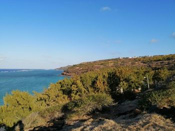 Scenic view of sea against sky at rodrigues island 