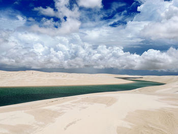 Panoramic view of the lagoon against the sky