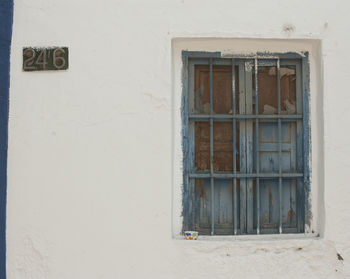 Closed door of building