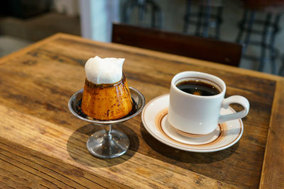 Coffee cup on table