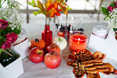 Close-up of food on table