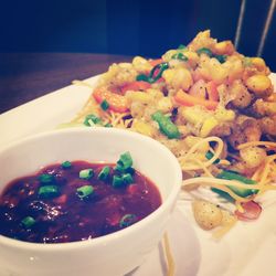 Close-up of served food