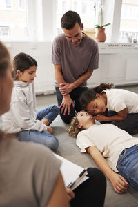 Teachers giving first aid training