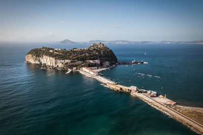 High angle view of sea against sky