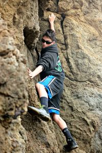 Man standing on rock