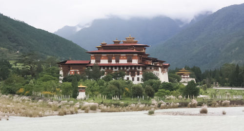 View of temple against mountain