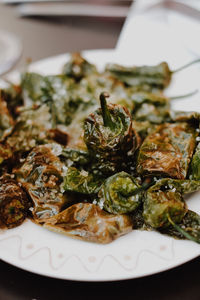 High angle view of meal served in plate