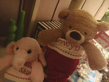 Close-up of stuffed toy at home