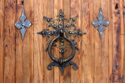 Close-up of old wooden door