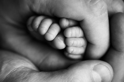 Close-up of baby hand