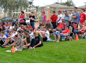 Crowd playing on grass