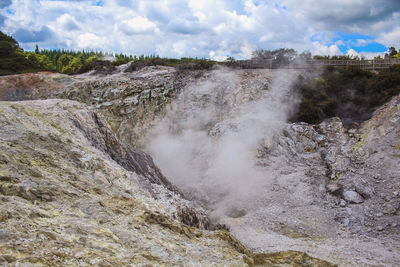 Scenic view of waterfall