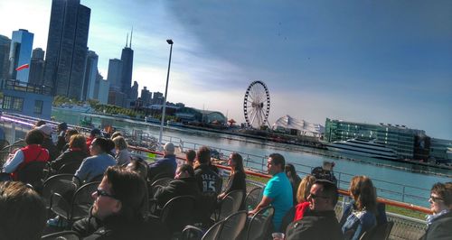 Silhouette of people at park