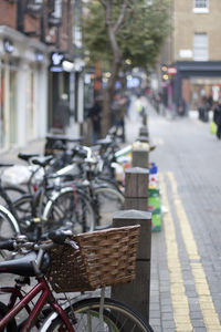 Bicycle parked in city