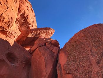 Low angle view of rock formation