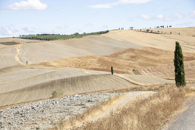 Scenic view of land against sky