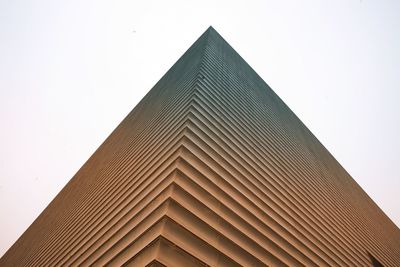 Low angle view of modern building against clear sky