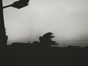 Silhouette of horse against sky