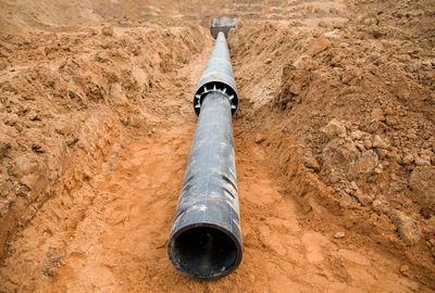 Sewer pipes for laying an external sewage system at a construction site. sanitary drainage 