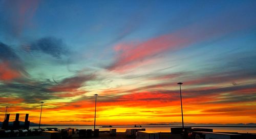 Scenic view of dramatic sky during sunset