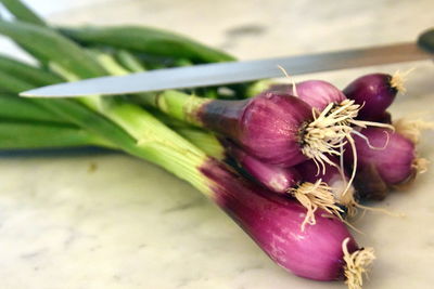 Close-up of purple slices