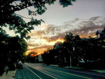 View of road at sunset