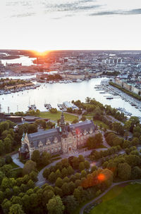 Aerial view of nordic museum, stockholm, sweden