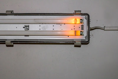 Close-up of illuminated electric light