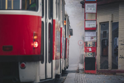 One foggy autumn day, the vibes created by the prague old tram