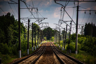 View of railroad tracks against sky