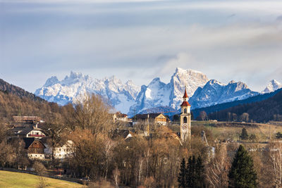 The lost look towards the dolomites. italy