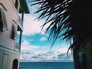 View of sea against cloudy sky