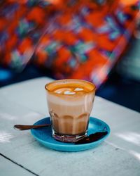 Close-up of coffee on table