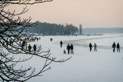 People enjoying in lake