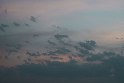 Low angle view of sky during sunset
