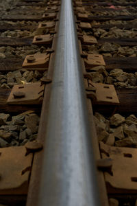 Surface level of railroad tracks