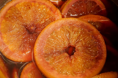 High angle view of oranges